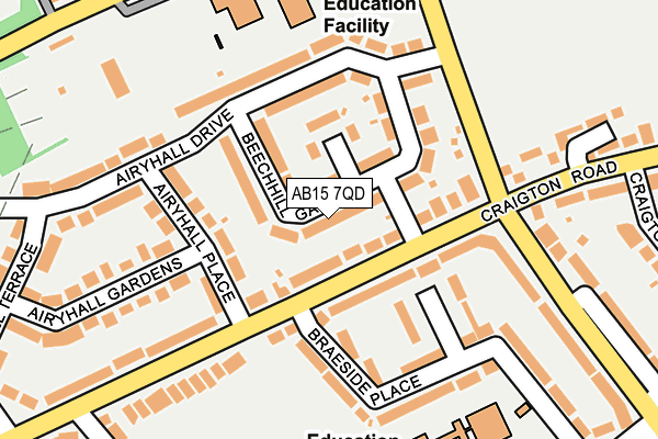 AB15 7QD map - OS OpenMap – Local (Ordnance Survey)