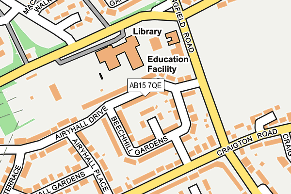 AB15 7QE map - OS OpenMap – Local (Ordnance Survey)