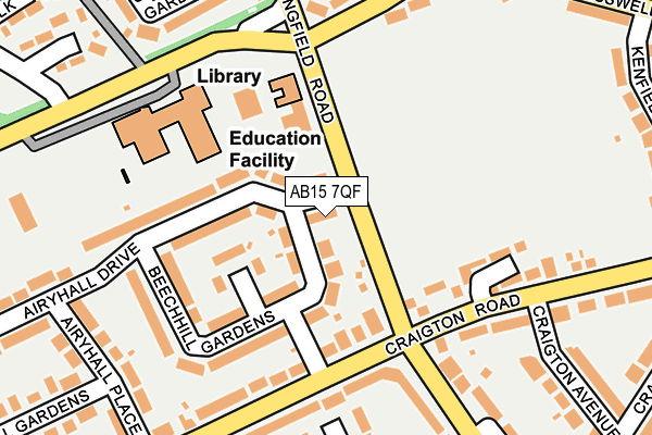 AB15 7QF map - OS OpenMap – Local (Ordnance Survey)