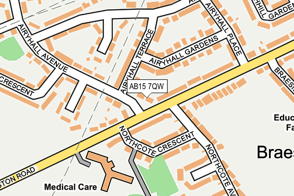 AB15 7QW map - OS OpenMap – Local (Ordnance Survey)