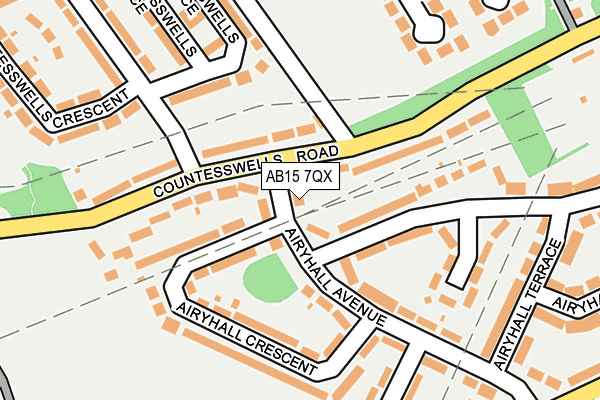 AB15 7QX map - OS OpenMap – Local (Ordnance Survey)