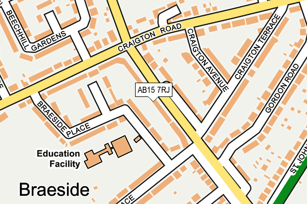 AB15 7RJ map - OS OpenMap – Local (Ordnance Survey)