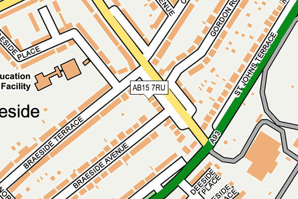 AB15 7RU map - OS OpenMap – Local (Ordnance Survey)