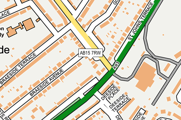 AB15 7RW map - OS OpenMap – Local (Ordnance Survey)