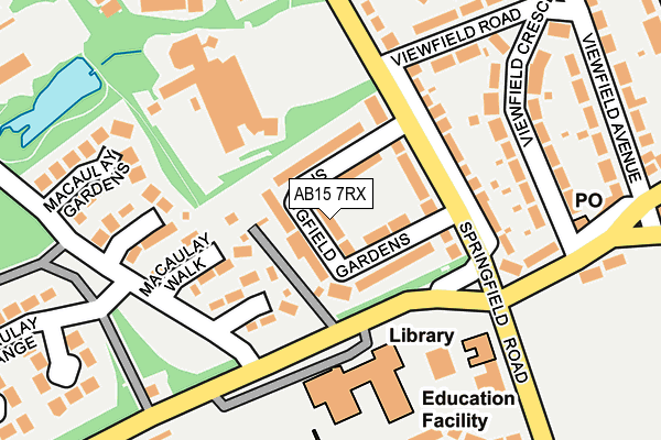 AB15 7RX map - OS OpenMap – Local (Ordnance Survey)