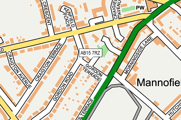 AB15 7RZ map - OS OpenMap – Local (Ordnance Survey)