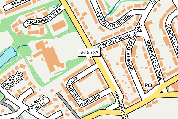AB15 7SA map - OS OpenMap – Local (Ordnance Survey)