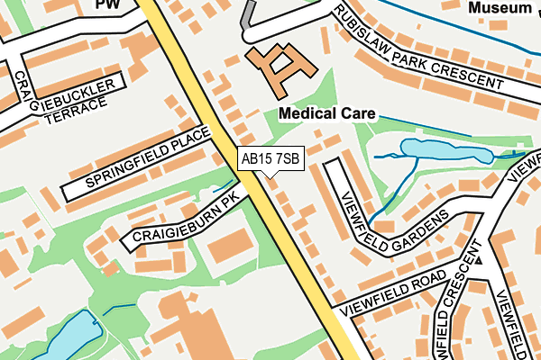 AB15 7SB map - OS OpenMap – Local (Ordnance Survey)