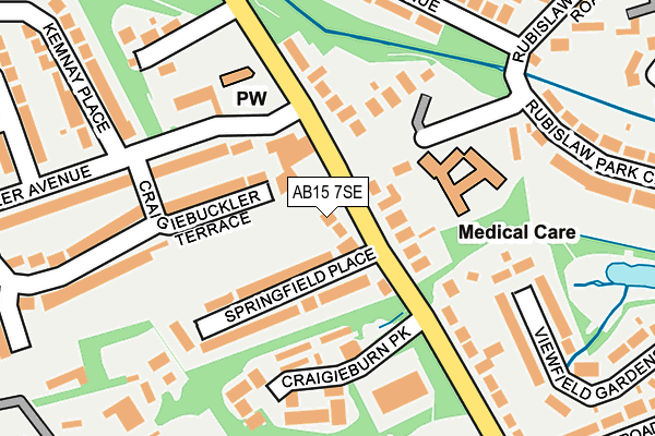 AB15 7SE map - OS OpenMap – Local (Ordnance Survey)