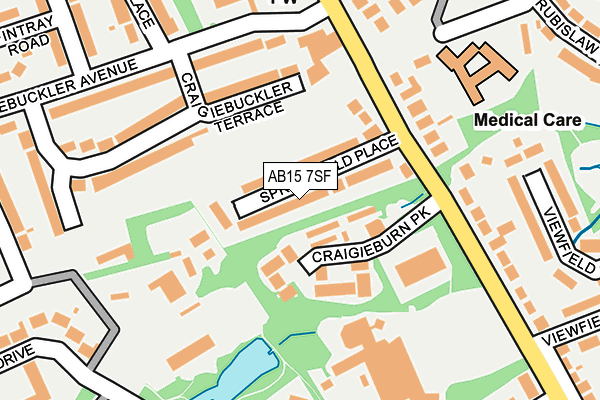 AB15 7SF map - OS OpenMap – Local (Ordnance Survey)
