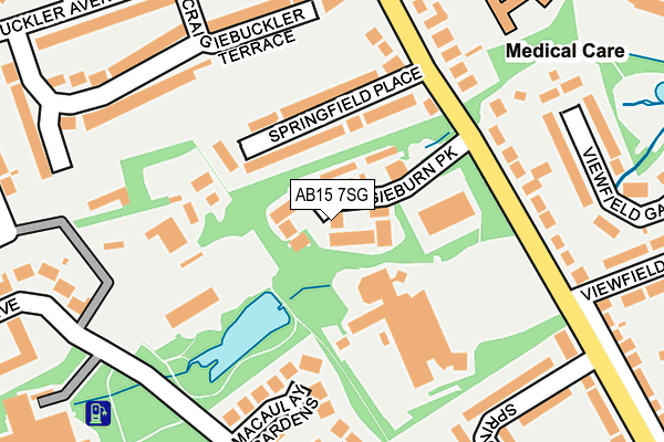 AB15 7SG map - OS OpenMap – Local (Ordnance Survey)