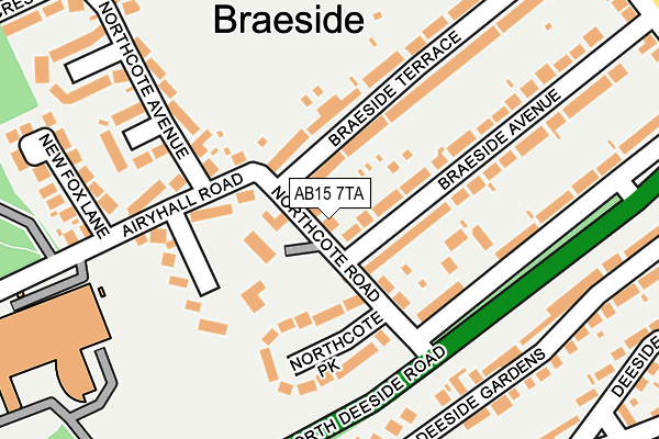 AB15 7TA map - OS OpenMap – Local (Ordnance Survey)