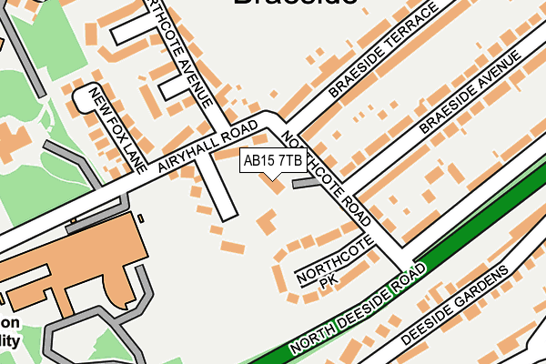 AB15 7TB map - OS OpenMap – Local (Ordnance Survey)
