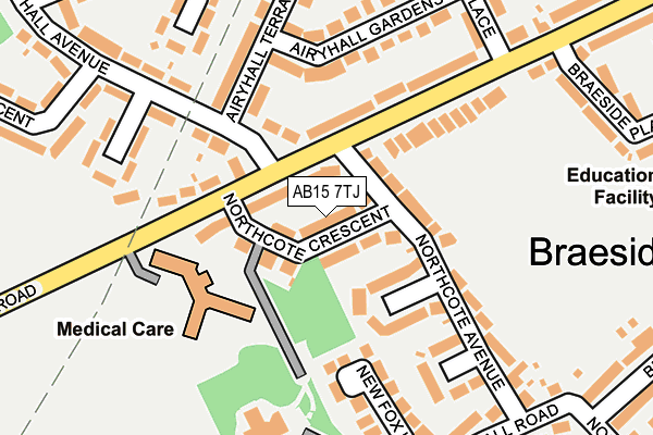 AB15 7TJ map - OS OpenMap – Local (Ordnance Survey)