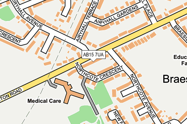 AB15 7UA map - OS OpenMap – Local (Ordnance Survey)