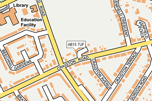 AB15 7UF map - OS OpenMap – Local (Ordnance Survey)