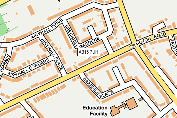 AB15 7UH map - OS OpenMap – Local (Ordnance Survey)