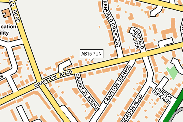AB15 7UN map - OS OpenMap – Local (Ordnance Survey)