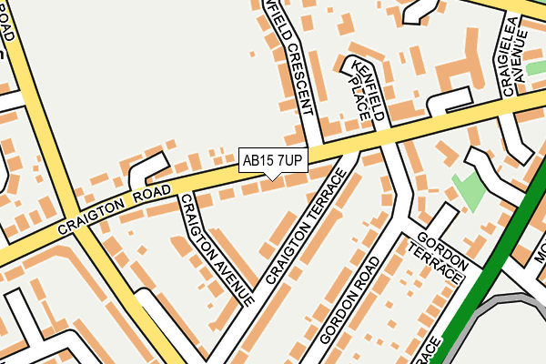 AB15 7UP map - OS OpenMap – Local (Ordnance Survey)