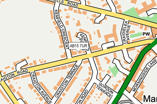 AB15 7UR map - OS OpenMap – Local (Ordnance Survey)