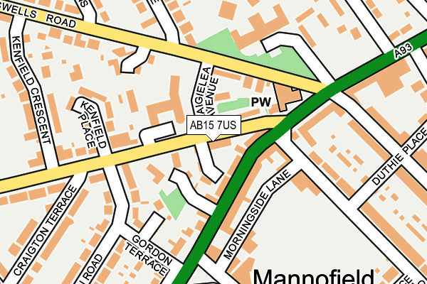 AB15 7US map - OS OpenMap – Local (Ordnance Survey)
