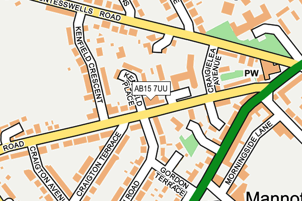 AB15 7UU map - OS OpenMap – Local (Ordnance Survey)