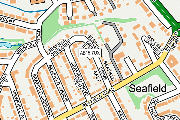 AB15 7UX map - OS OpenMap – Local (Ordnance Survey)