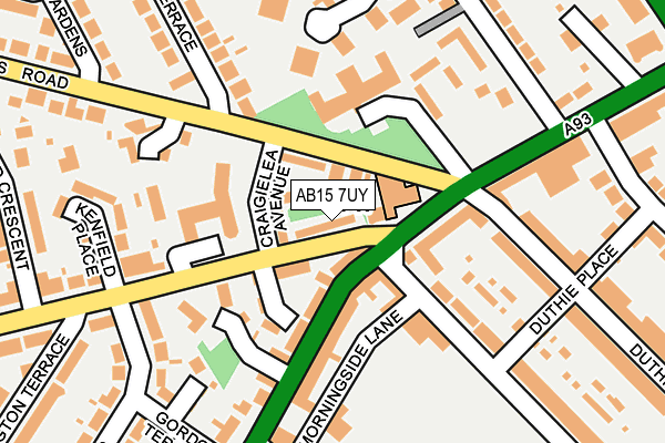 AB15 7UY map - OS OpenMap – Local (Ordnance Survey)