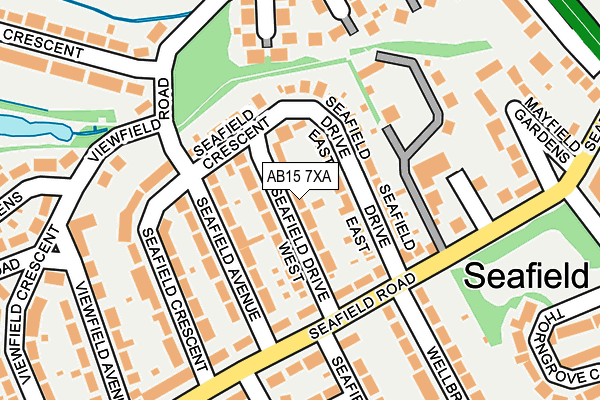 AB15 7XA map - OS OpenMap – Local (Ordnance Survey)
