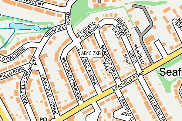 AB15 7XB map - OS OpenMap – Local (Ordnance Survey)