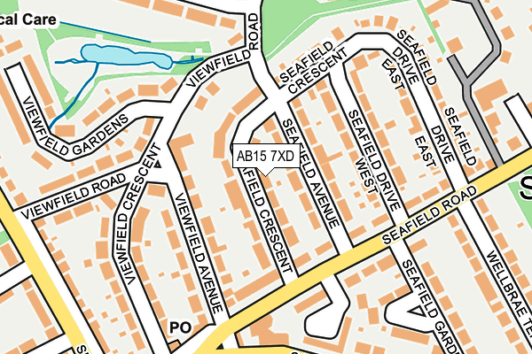 AB15 7XD map - OS OpenMap – Local (Ordnance Survey)
