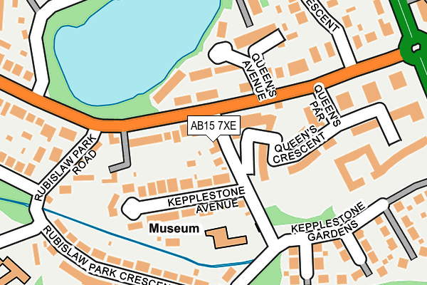 AB15 7XE map - OS OpenMap – Local (Ordnance Survey)