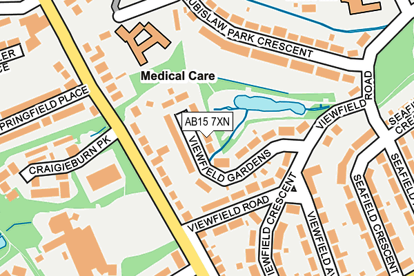 AB15 7XN map - OS OpenMap – Local (Ordnance Survey)