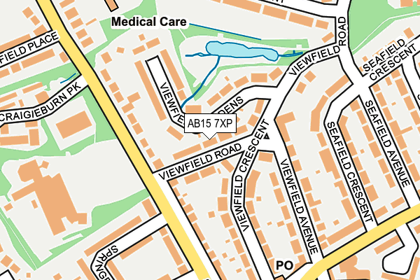 AB15 7XP map - OS OpenMap – Local (Ordnance Survey)