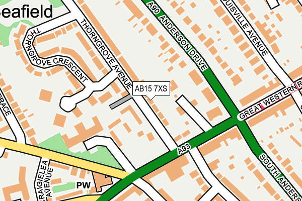 AB15 7XS map - OS OpenMap – Local (Ordnance Survey)