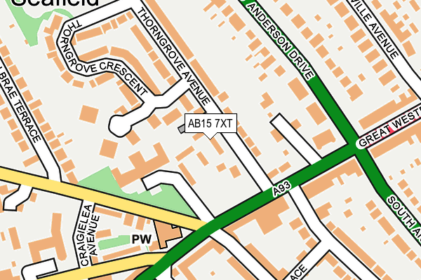 AB15 7XT map - OS OpenMap – Local (Ordnance Survey)