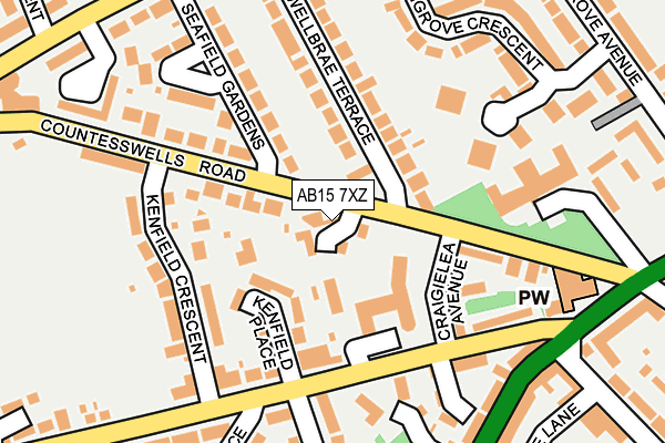 AB15 7XZ map - OS OpenMap – Local (Ordnance Survey)