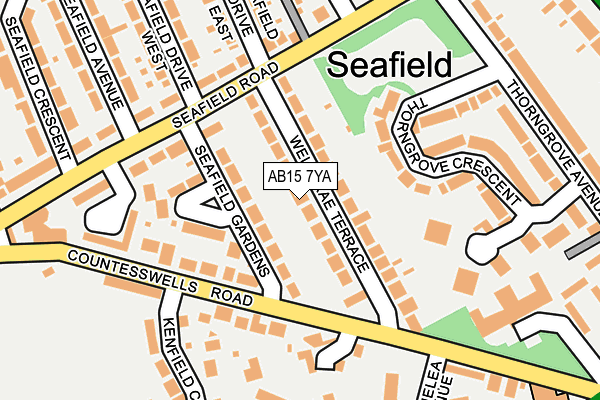 AB15 7YA map - OS OpenMap – Local (Ordnance Survey)