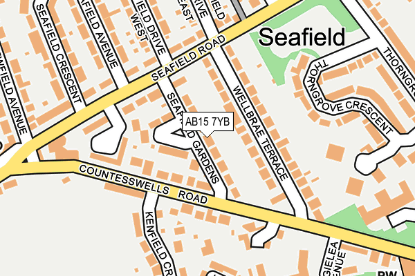 AB15 7YB map - OS OpenMap – Local (Ordnance Survey)