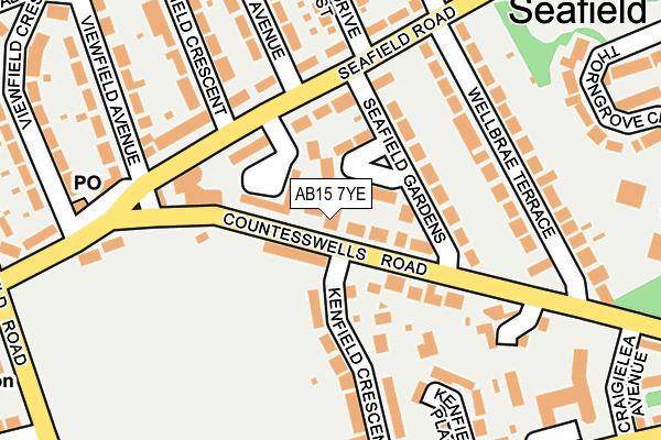 AB15 7YE map - OS OpenMap – Local (Ordnance Survey)