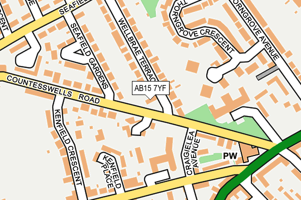 AB15 7YF map - OS OpenMap – Local (Ordnance Survey)