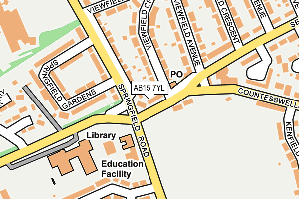 AB15 7YL map - OS OpenMap – Local (Ordnance Survey)