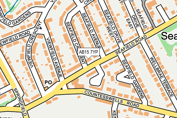 AB15 7YP map - OS OpenMap – Local (Ordnance Survey)