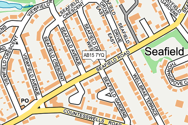 AB15 7YQ map - OS OpenMap – Local (Ordnance Survey)