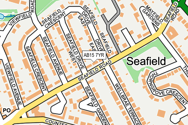 AB15 7YR map - OS OpenMap – Local (Ordnance Survey)