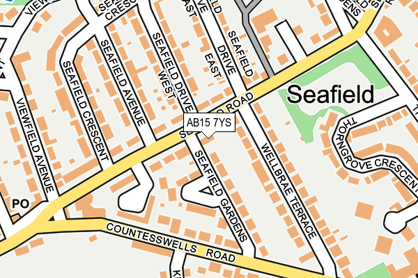 AB15 7YS map - OS OpenMap – Local (Ordnance Survey)