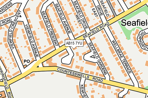 AB15 7YU map - OS OpenMap – Local (Ordnance Survey)