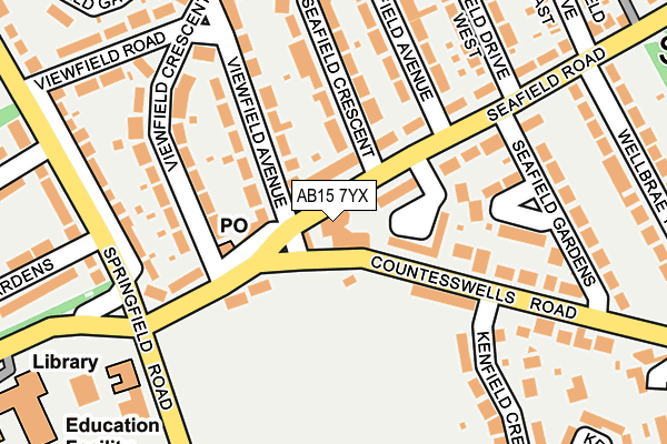 AB15 7YX map - OS OpenMap – Local (Ordnance Survey)