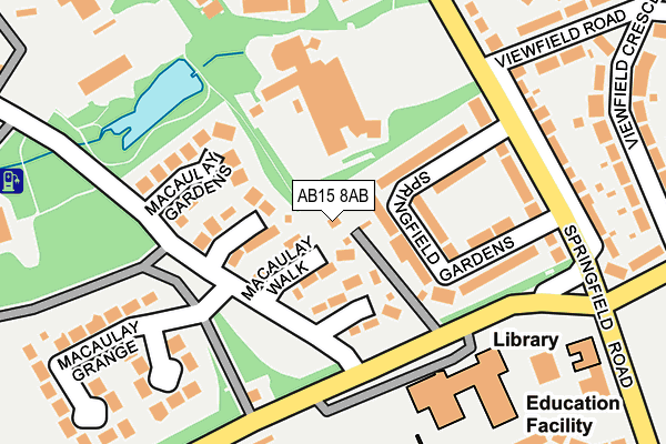 AB15 8AB map - OS OpenMap – Local (Ordnance Survey)