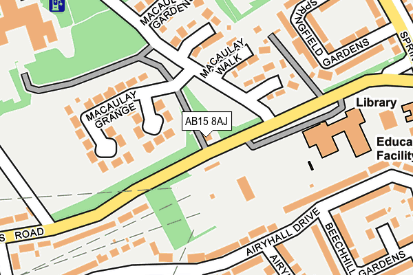 AB15 8AJ map - OS OpenMap – Local (Ordnance Survey)